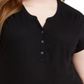 Style & Co Women's Plus Split Neck Top Black Size 2X