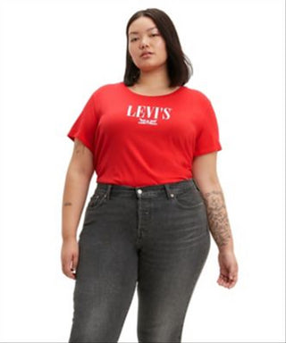 Levi's Women's Plus Tab Classic Perfect Tee Red Size 1X
