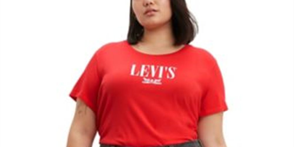 Levi's Women's Plus Tab Classic Perfect Tee Red Size 1X