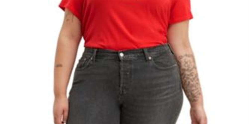 Levi's Women's Plus Tab Classic Perfect Tee Red Size 1X