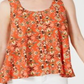 Style & Co Women's Printed Sleeveless High Low Swing Top Orange Size Petite L