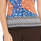 Calvin Klein Women's Floral Patchwork Print Top Blue Size Small