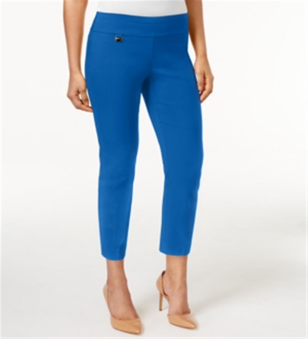 Alfani Women's Tummy Control Pull On Capri Pants Blue Size 2 Petite