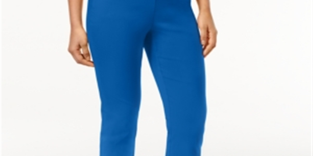 Alfani Women's Tummy Control Pull On Capri Pants Blue Size 2 Petite