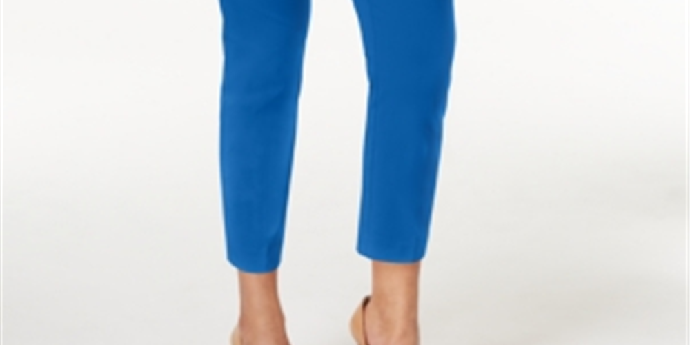 Alfani Women's Tummy Control Pull On Capri Pants Blue Size 2 Petite