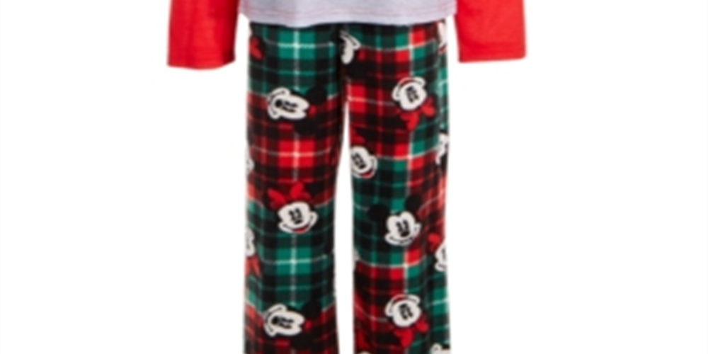 Ame Little & Big Girl's 2 Pc Minnie Mouse Plaid Pajama Set Red Size 8