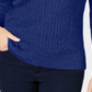 Karen Scott Women's Cotton Textured Knitted Long Sleeve Jewel Neck Sweater Blue Size XX-Large