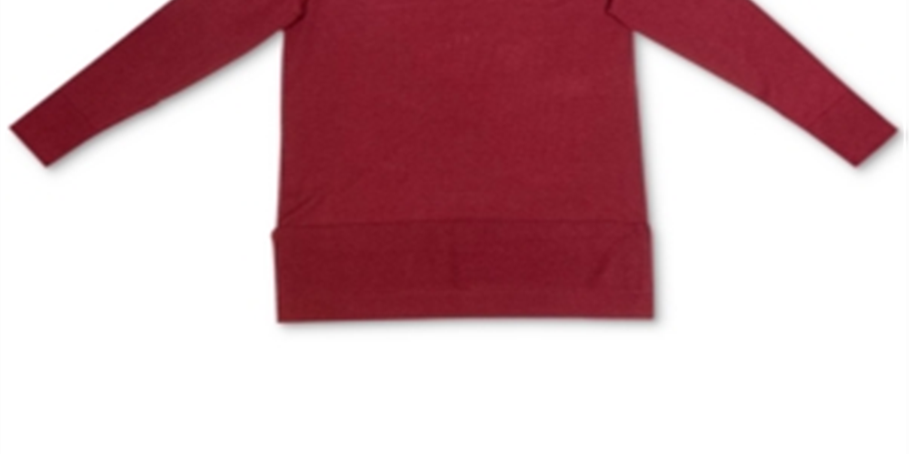 Style & Co Women's V Neck Band Hem Sweater Red Size XX-Large