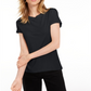 Maison Jules Women's Tie-Back Solid T-Shirt Black Size X-Small