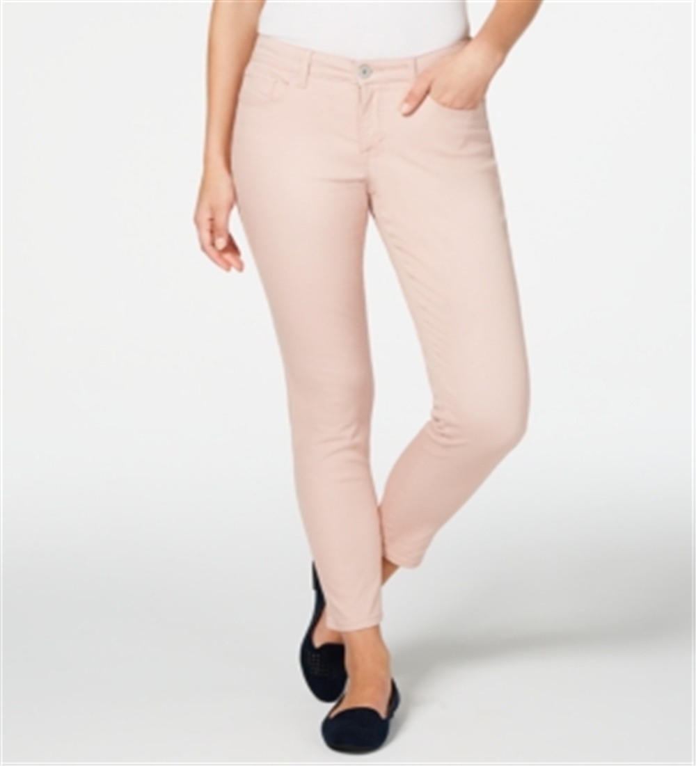 Style & Co Women's Curvy-Fit Skinny Fashion Jeans Pink Size 8