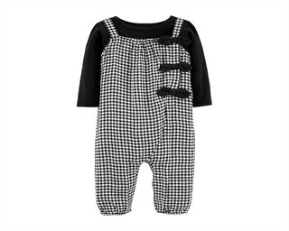 Carter'sBaby Girl's 2-Pc. T-Shirt and Gingham Jumpsuit Black Size 9MOS