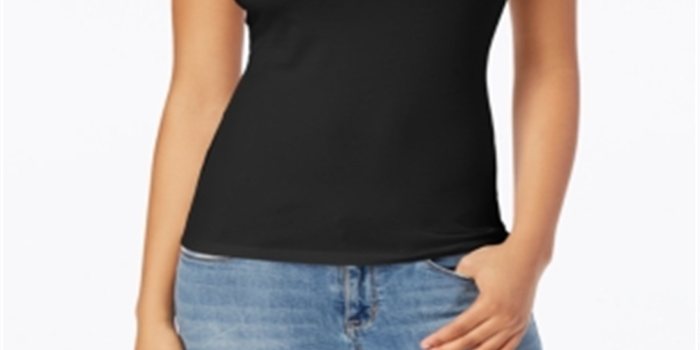 Guess Womne's Eco Elyza Cutaway-Shoulder Top Black Size X-Small