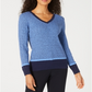 Karen Scott Women's Long-Sleeve Sweater Blue Size Petite Small