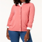 Karen Scott Women's Solid Long Sleeve with Buttons Button up Top Pink Size Petite Small