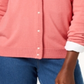 Karen Scott Women's Solid Long Sleeve with Buttons Button up Top Pink Size Petite Small