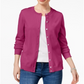 Karen Scott Women's Crew-Neck Cardigan Pink Size Small