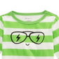 First Impressions Baby Boy's Striped Face-Print Cotton T-Shirt Green Size 6-9MOS