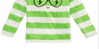 First Impressions Baby Boy's Striped Face-Print Cotton T-Shirt Green Size 6-9MOS