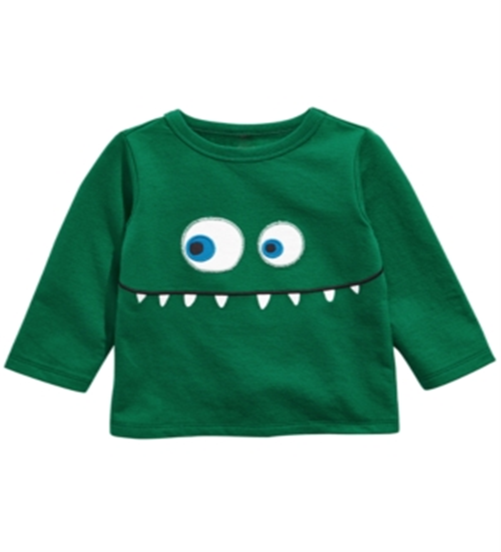 First Impressions Baby Boy's Monster Face Applique T-Shirt Green Size 12MOS