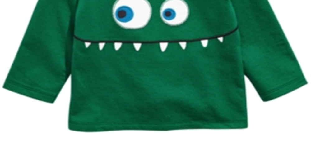 First Impressions Baby Boy's Monster Face Applique T-Shirt Green Size 12MOS