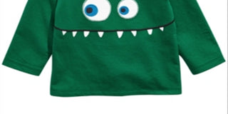 First Impressions Baby Boy's Monster Face Applique T-Shirt Green Size 12MOS