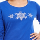 Karen Scott Women's Glitter Snowflake Cotton Top Blue Size Small