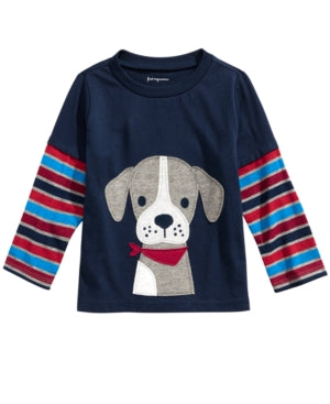 First Impressions Baby Boy's Layered Look Puppy-Print T-Shirt Blue Size 18 Months