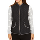 Charter Club Women's Quilted Stand-Collar Vest Black Size Medium