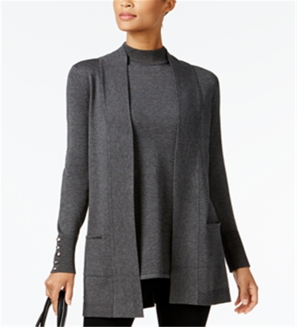JM Collection Petite Sleeveless Mock Neck Sweater Gray Size Petite XL