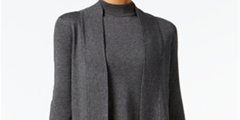 JM Collection Petite Sleeveless Mock Neck Sweater Gray Size Petite XL