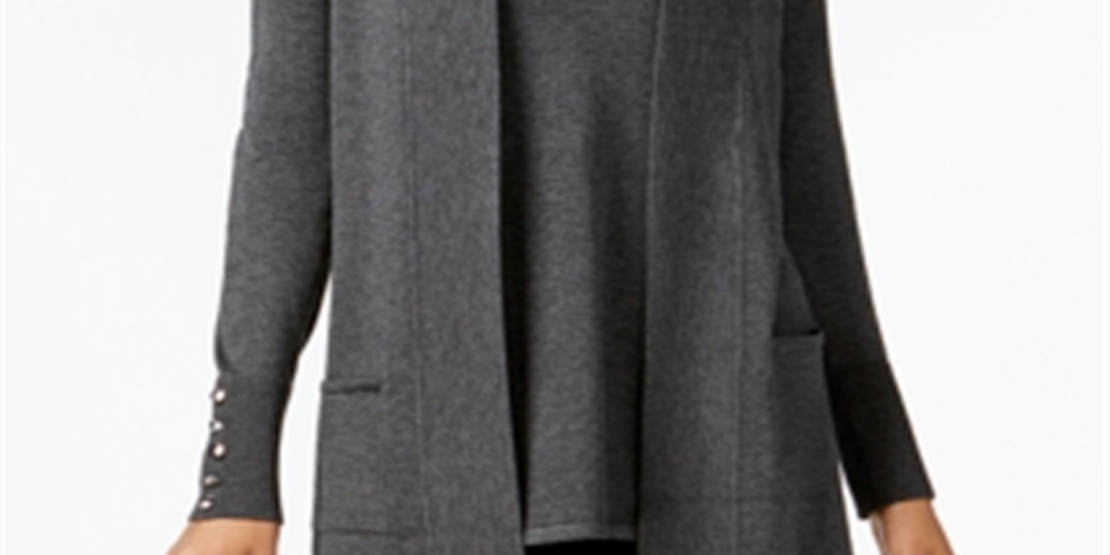 JM Collection Petite Sleeveless Mock Neck Sweater Gray Size Petite XL