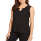 JM Collection Women's Metallic Jacquard Top Black Size X-Large