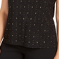 JM Collection Women's Metallic Jacquard Top Black Size X-Large
