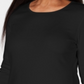 Karen Scott Women's Satin-Trim Scoop-Neck Top Black Size X-Small