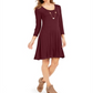 Style & Co Women's Swing Dress Red Size Small