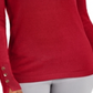 JM Collection Women's Petite Button-Cuff Crewneck Sweater Red Size Petite L