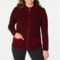 Karen Scott Women's Textured Zip-Front Cardigan Red Size Medium
