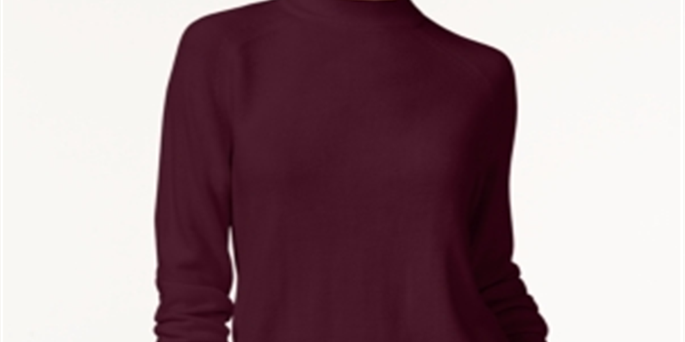 Karen Scott Women's Mock-Neck Sweater Wine Size Petite M