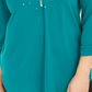 JM Collection Women's Embellished Zipper-Trim Top Green Size PSM