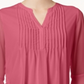 Charter Club Women's Double Ruffle Solid Pintuck Top Pink Size Petite Small