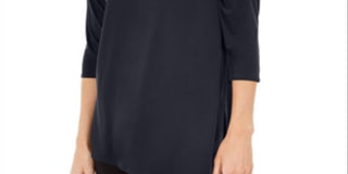 Alfani Women's Asymmetrical Cut-Out Top Navy Size Petite XL