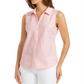 Charter Club Women's Cotton Pique Sleeveless Shirt Pink Size 14