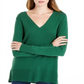 Maison Jules Women's V-Neck Sweater Green Size X-Small