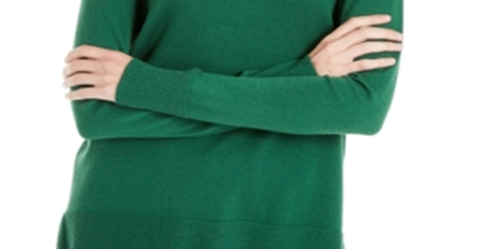 Maison Jules Women's V-Neck Sweater Green Size X-Small