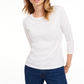 Maison Jules Women's 3/4-Sleeve Solid T-Shirt White Size XX-Large