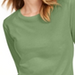 Maison Jules Women's 3/4-Sleeve Solid T-Shirt Green Size Large
