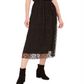 Bar III Women's Lace-Overlay Midi Skirt Black Size XX-Small