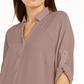 Alfani Women's Roll-Tab Tunic Shirt Pink Size Medium