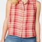 Style & Co Women's Plaid Sleeveless Top Pink Size X-Small