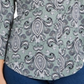 Charter Club Women's Printed V-Neck Top Green Size X-Large
